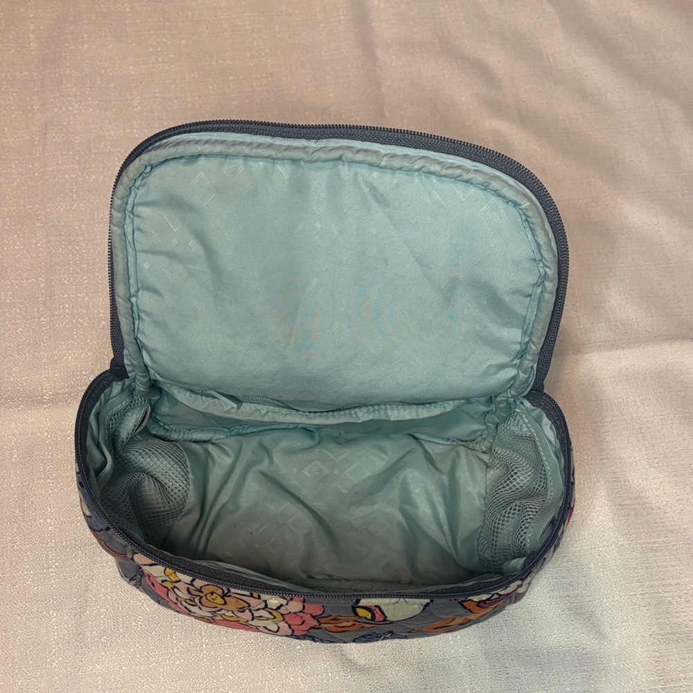 Vera Bradley Tropical Evening Gray Floral Cosmetic Case - Picture 3 of 3
